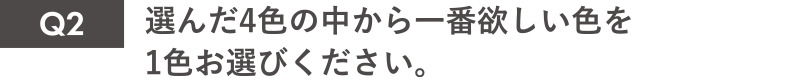 Q2選んだ4色の中から一番欲しい色を1色お選びください。